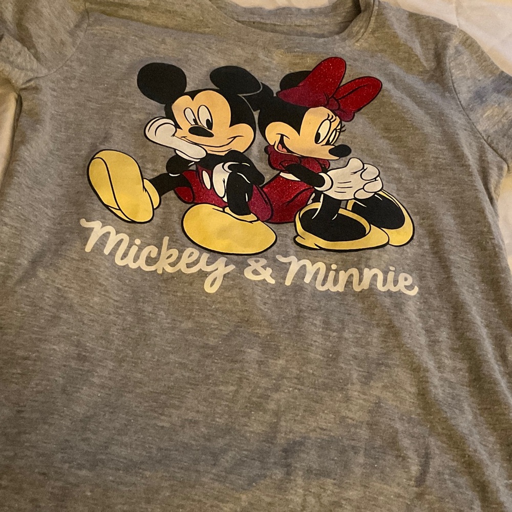 Disney Mickey & Minnie Gray Short Sleeve Tee